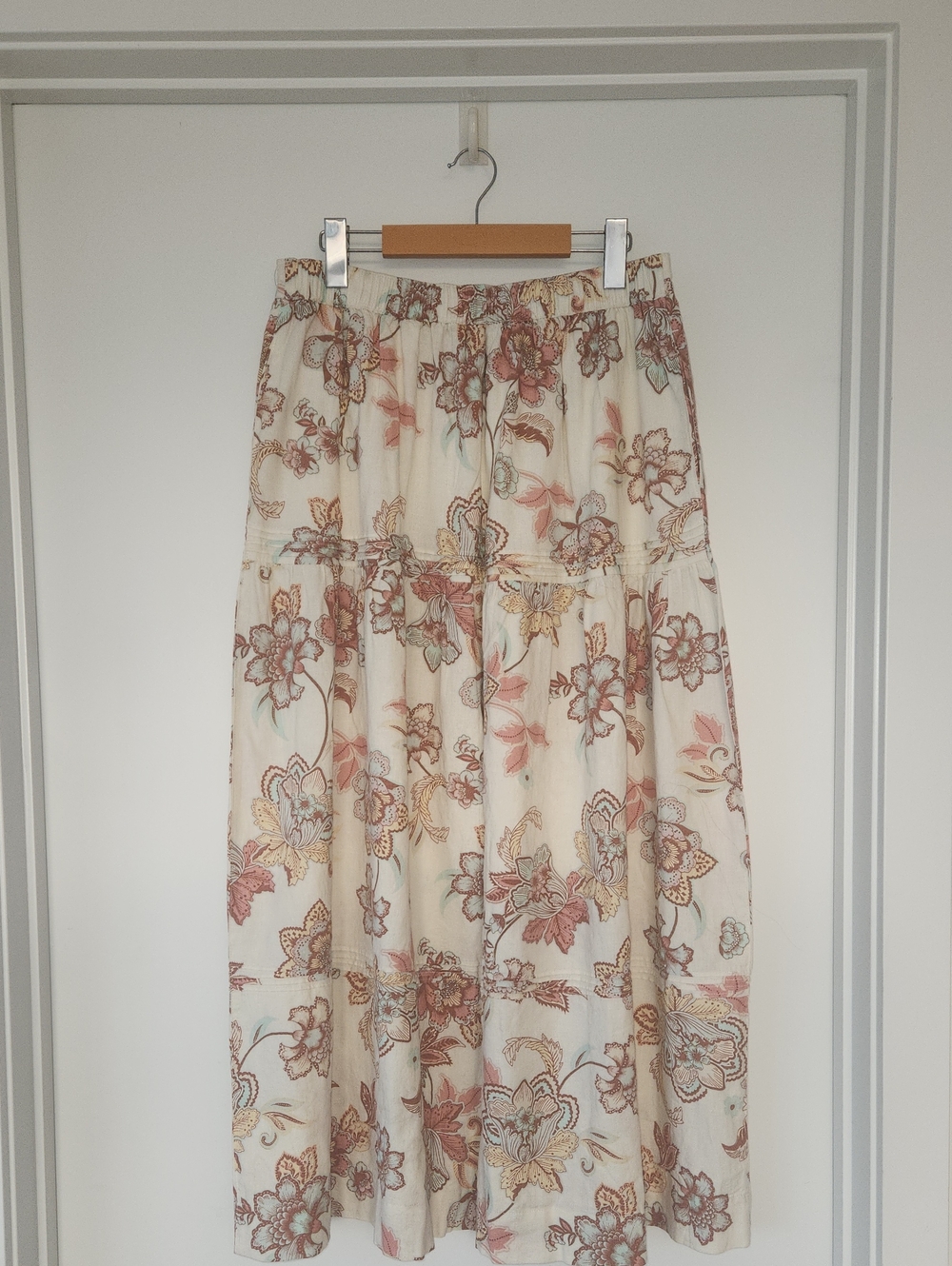 Maxi Linen Floral Skirt